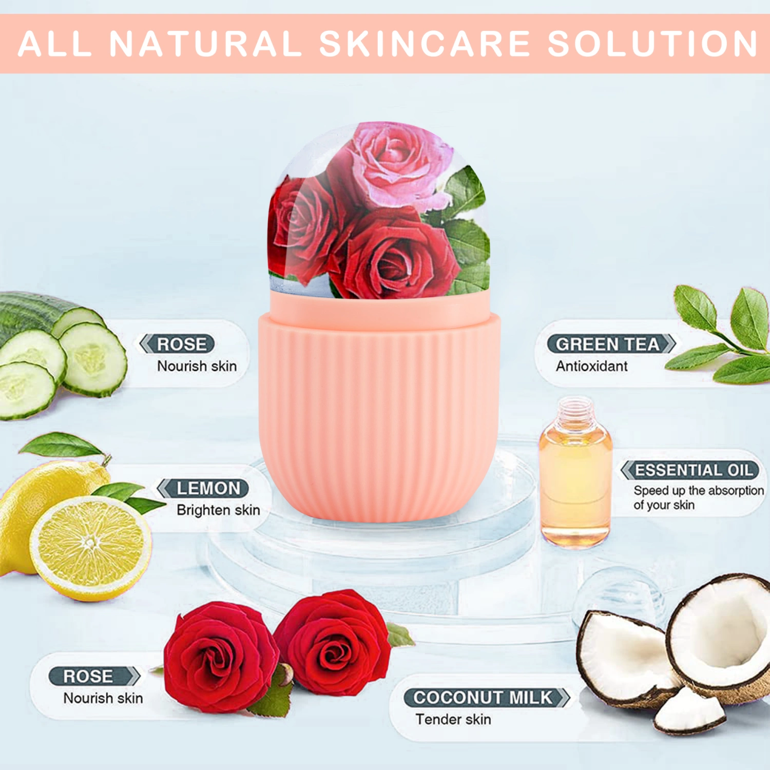 Ice Roller Face, Beauty Anti-Aging Skincare Facial Roller Machine