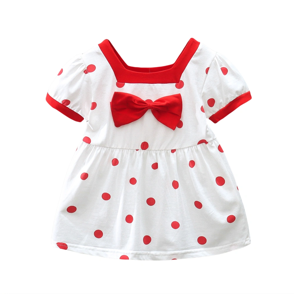 Infant Baby Girls Princess Dress Dot Print Square Neck Cute Dress