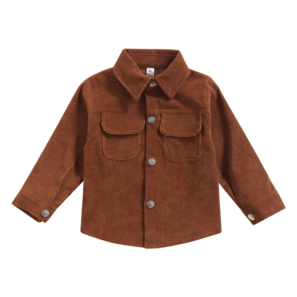 Baby Kid Corduroy Coat Long Sleeve Casual Daily Fall Jacket Outwear