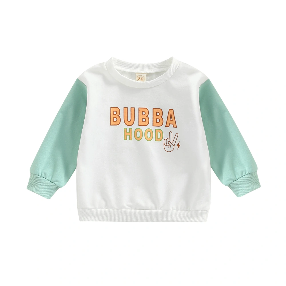 Children Baby Sweatshirt, Contrast Color Long Sleeve Pullover Shirt