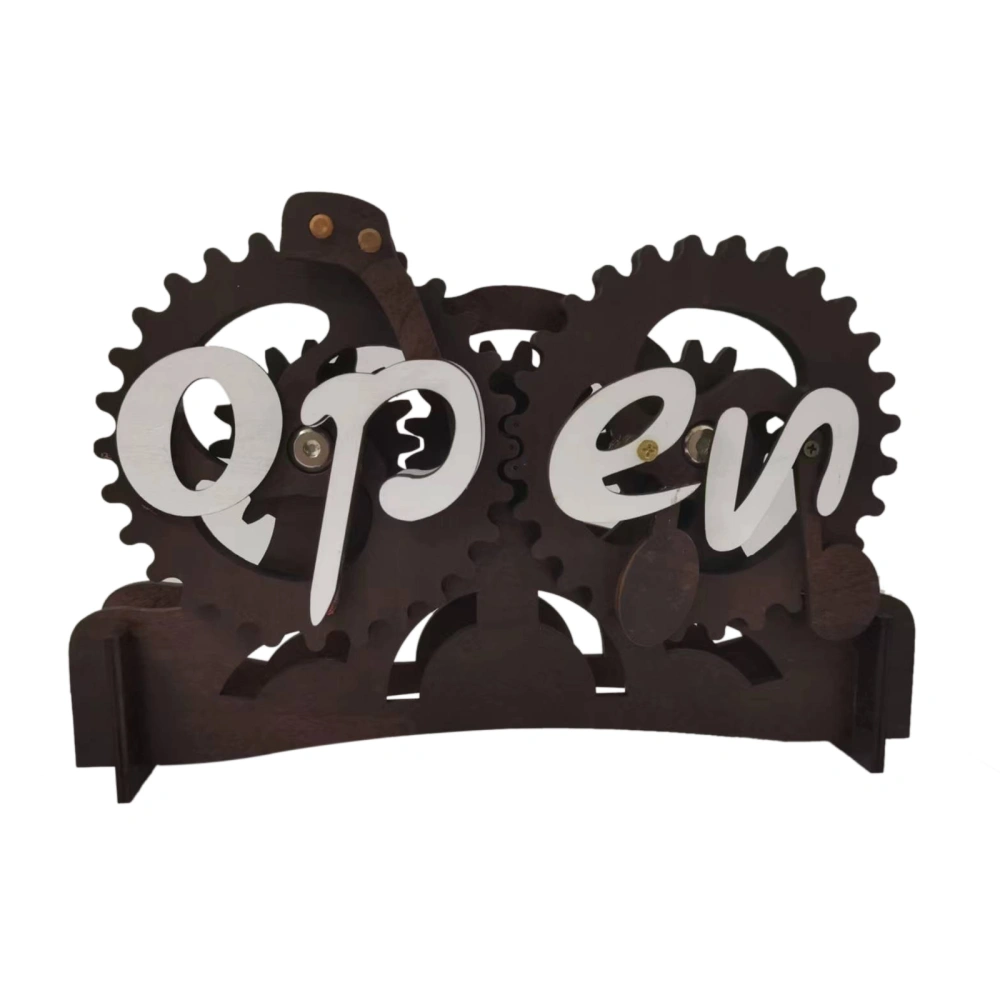 Mechanical Wooden Open Closed Signs Business Sign for Coffee Shop