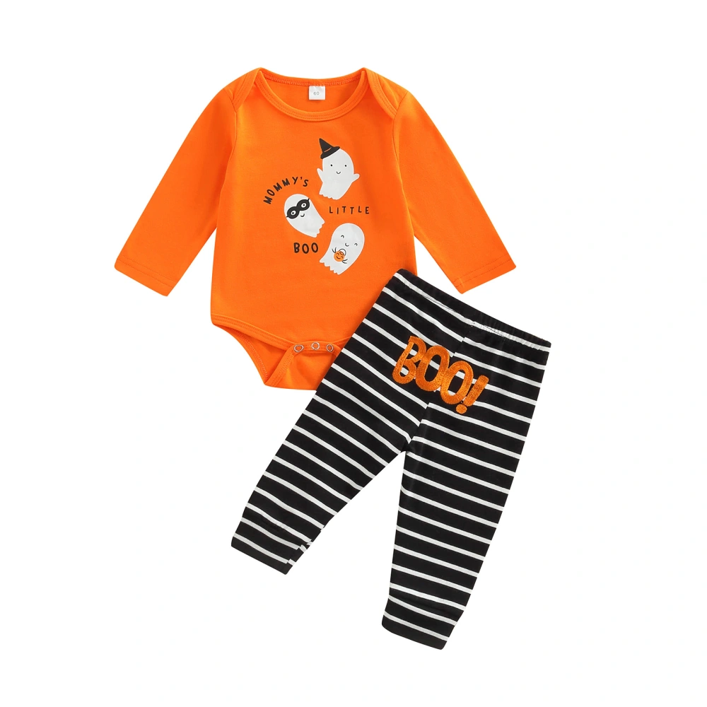 Infant Girl Halloween Long Sleeve Romper + Pants Print Clothing