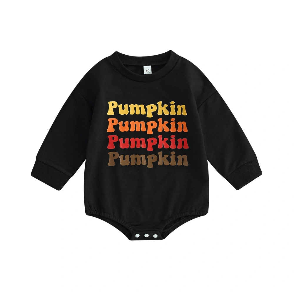 Baby Fall Romper Long Sleeve Contrast Color Letter Print Bodysuit