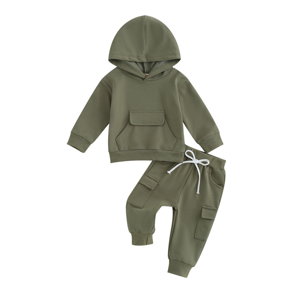 Baby Boys Pants Set, Long Sleeve Hoodie with Sweatpants Fall Outfit