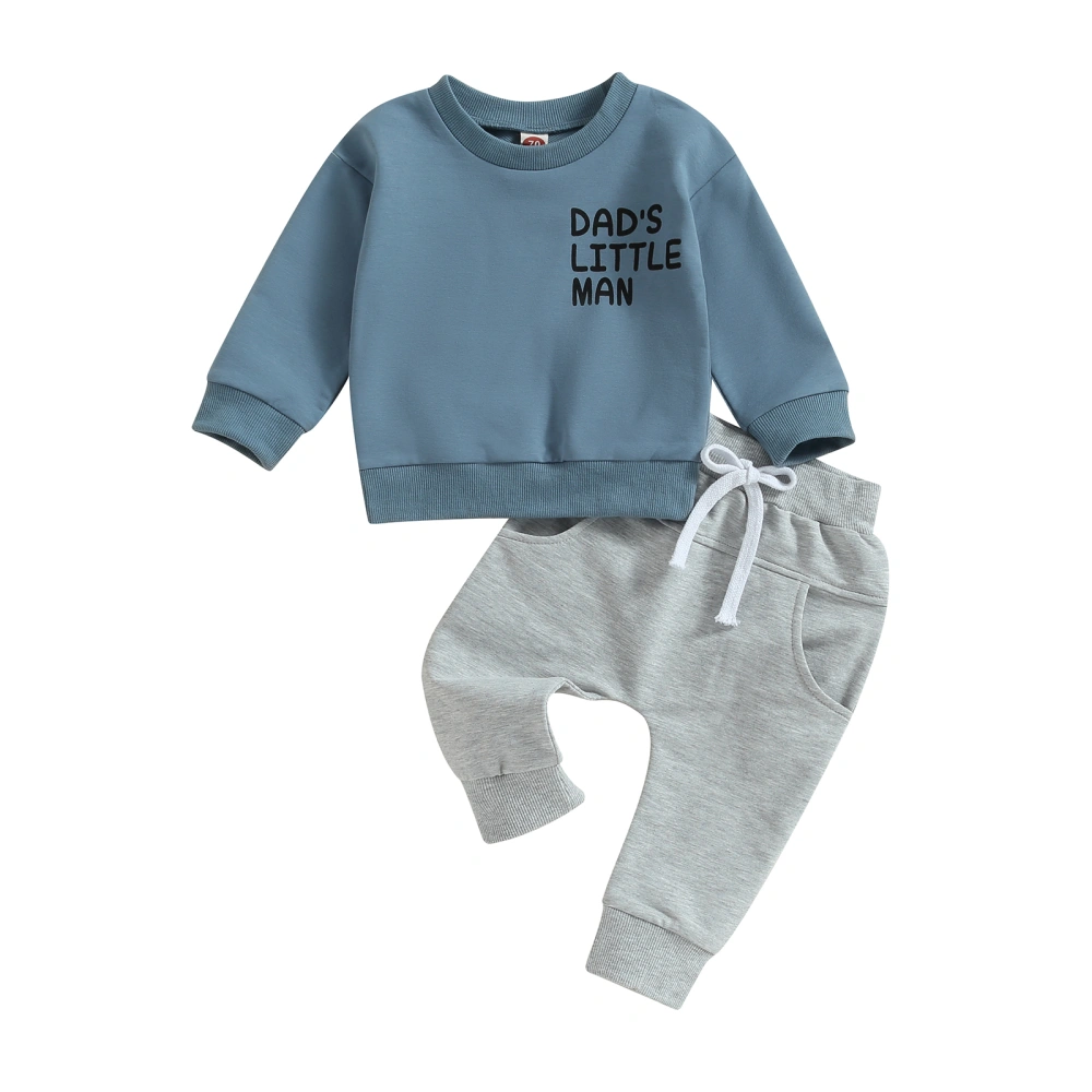 Baby Boys Pants Set, Long Sleeve Letters Print Sweatshirt Sweatpants