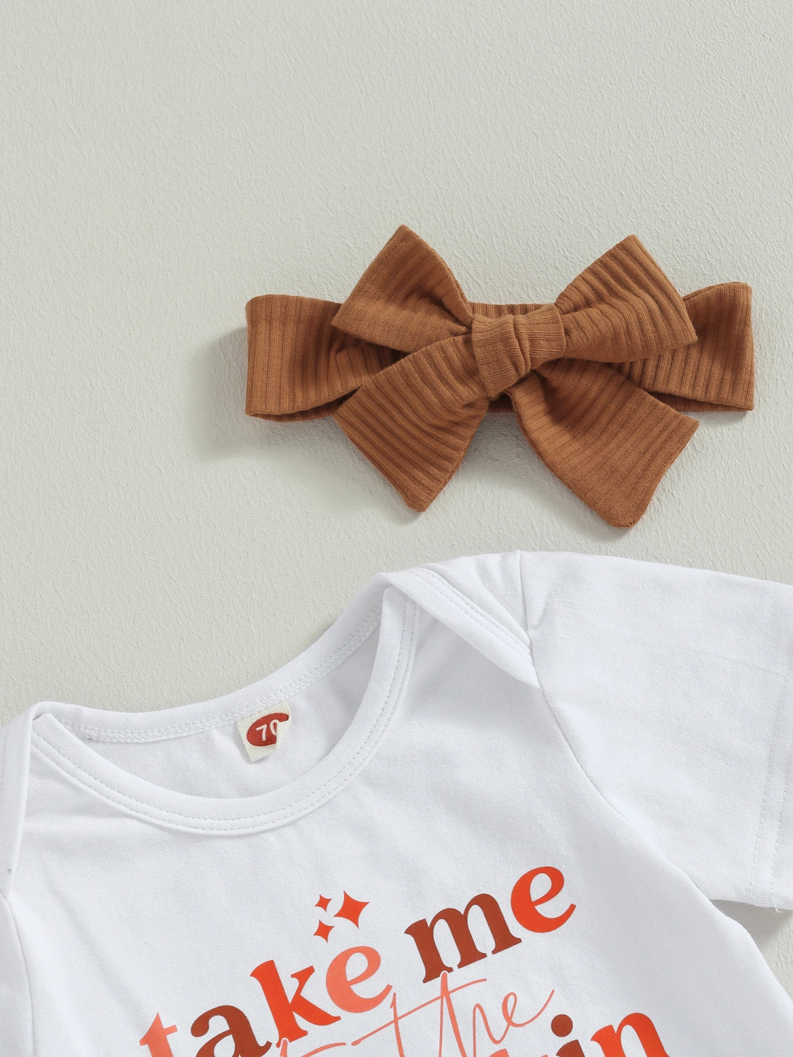 Baby Girl Fall Outfits Letter Print Rompers Rib Flare Pants Headband