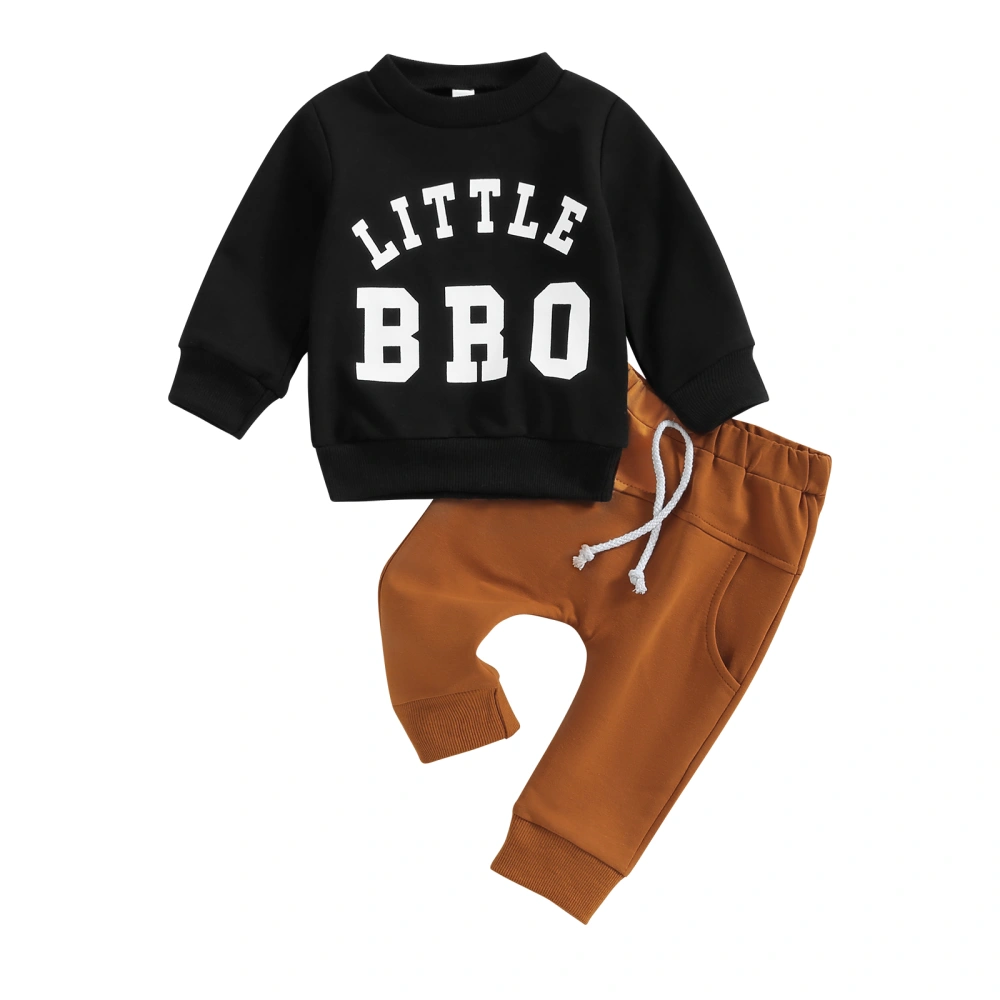 Baby Boys Pants Set, Long Sleeve Letters Print Sweatshirt Sweatpants