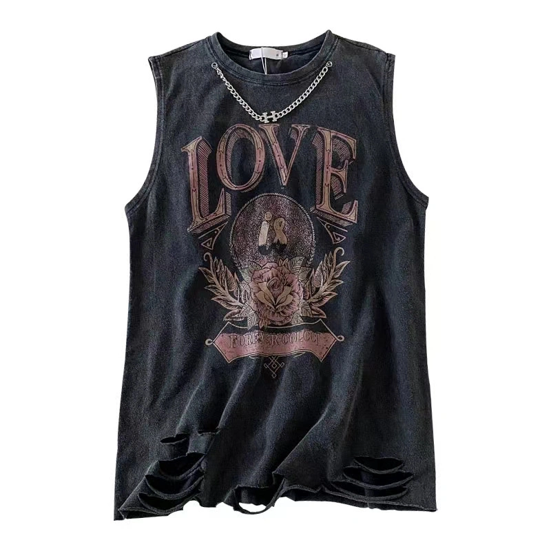 Women Tank Top, Vintage Sleeveless Letters Print Summer Casual Vest