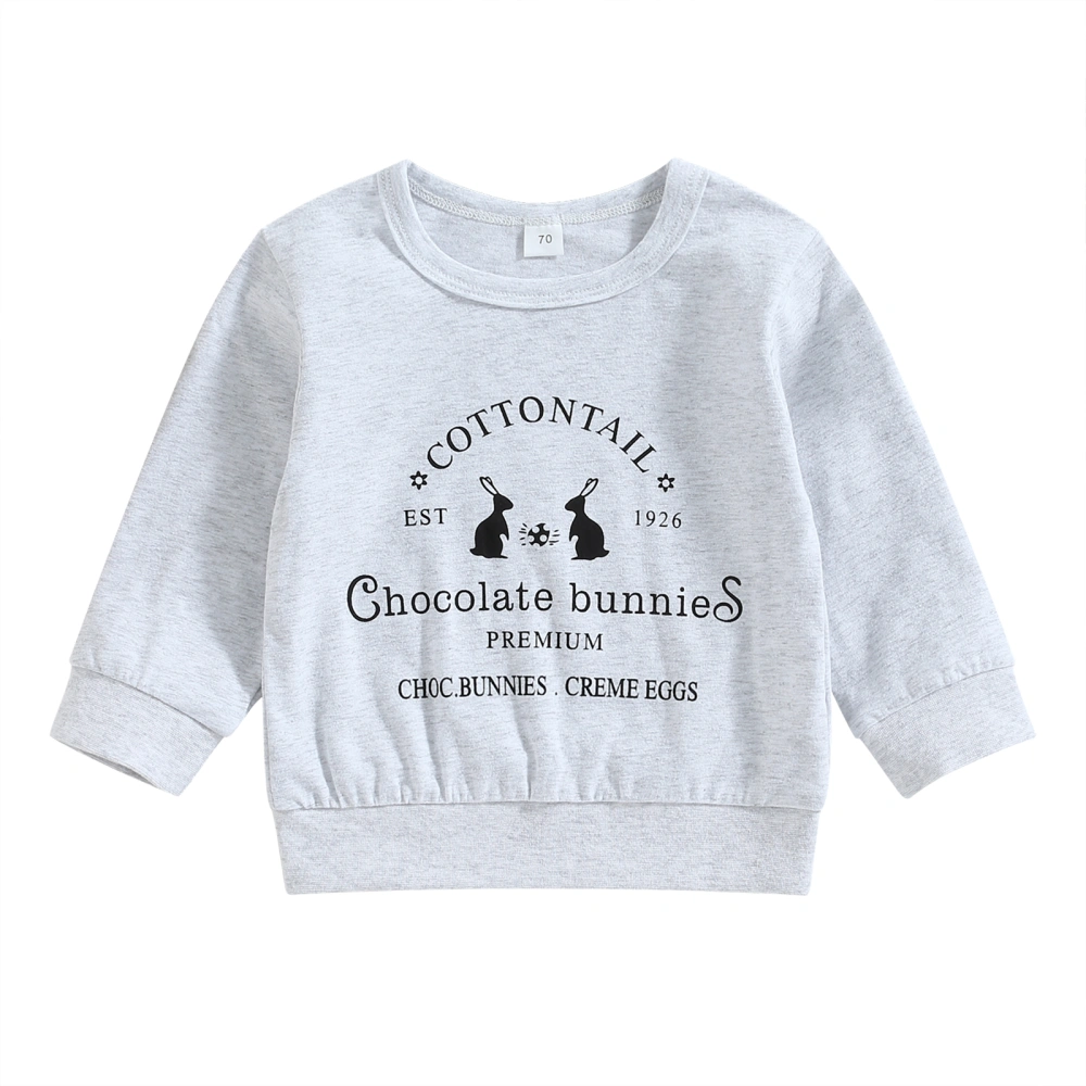 Toddler Girls Autumn Long Sleeve O Neck Letter Bunny Print Sweatshirt