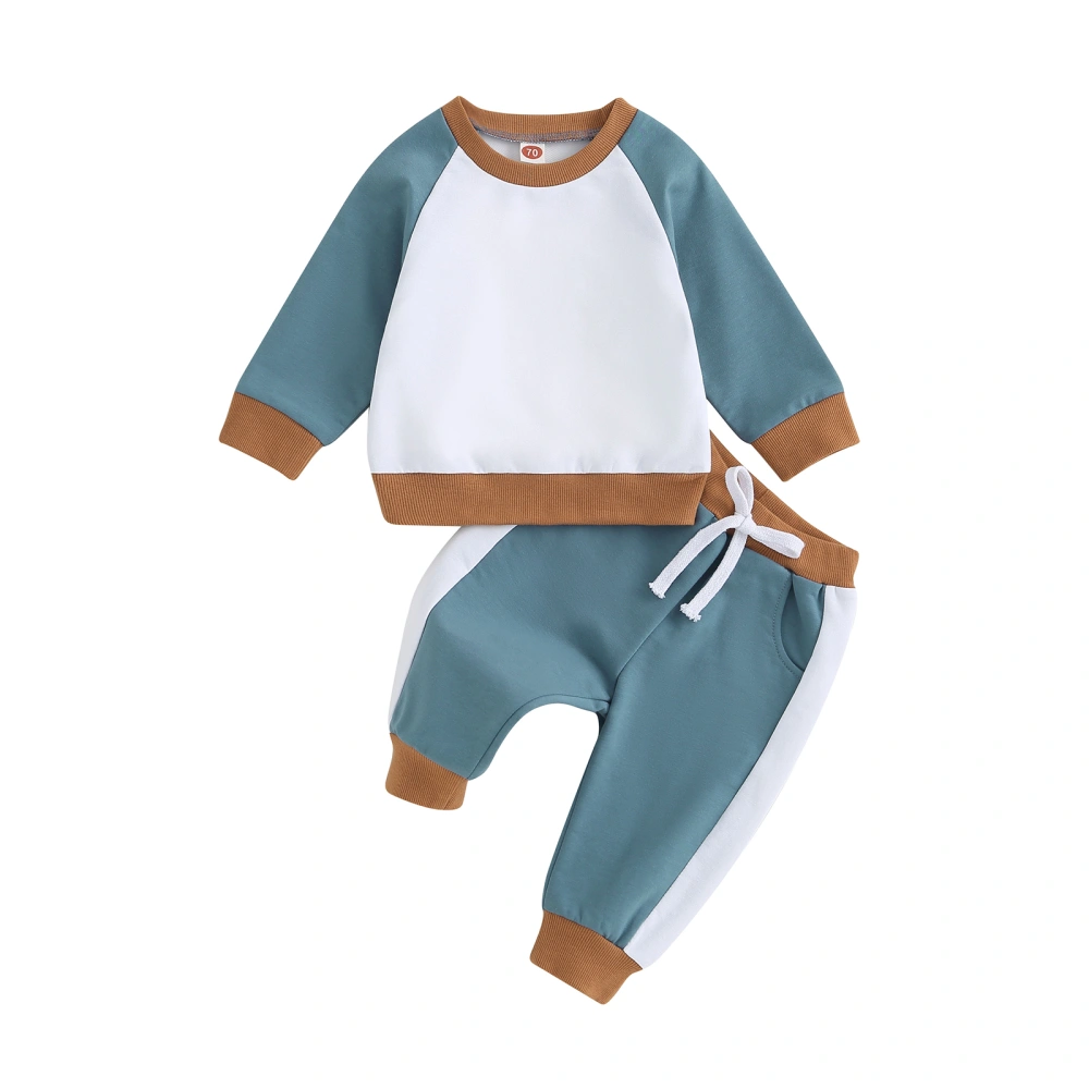 Toddler Boys Fall Outfits Contrast Color Sweatshirts and Long Pants