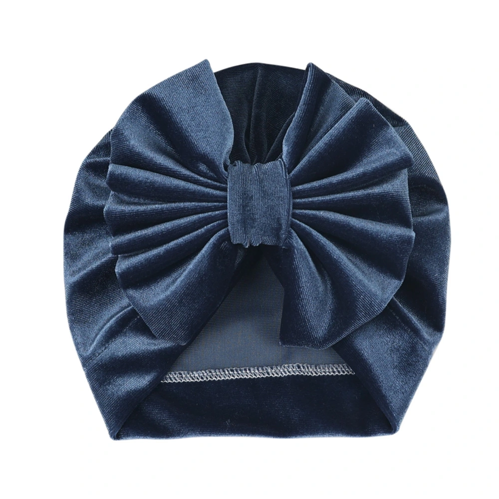 Newborn Velvet Hats, Solid Color Bowknot Warm Soft Autumn Winter Cap