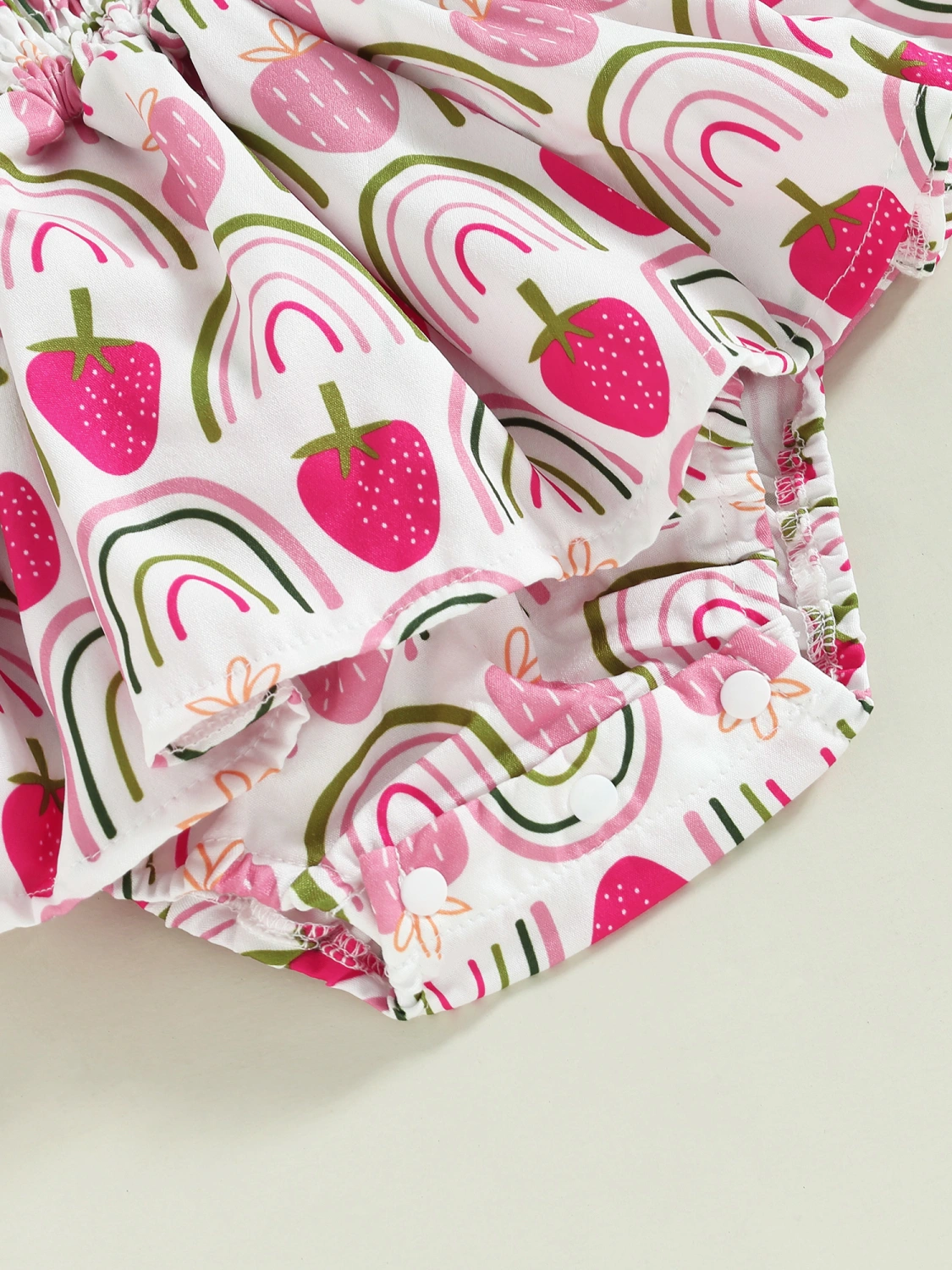 Baby Girl Summer Outfits, Off Shoulder Strawberry Romper with Headband