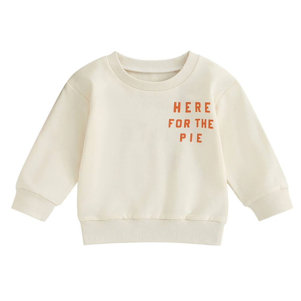 Baby Thanksgiving Sweatshirts Long Sleeve Pumpkin Pie Print Pullovers