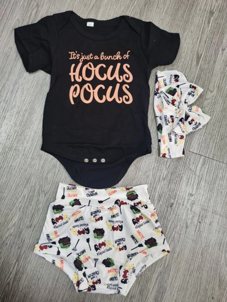 Halloween Infant Romper, Short Sleeve Jumpsuit, Shorts, Headwear