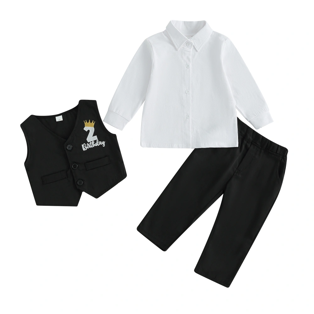 Baby Boys Formal Set Birthday Suit, Vests, Pants, Long Sleeve Shirts