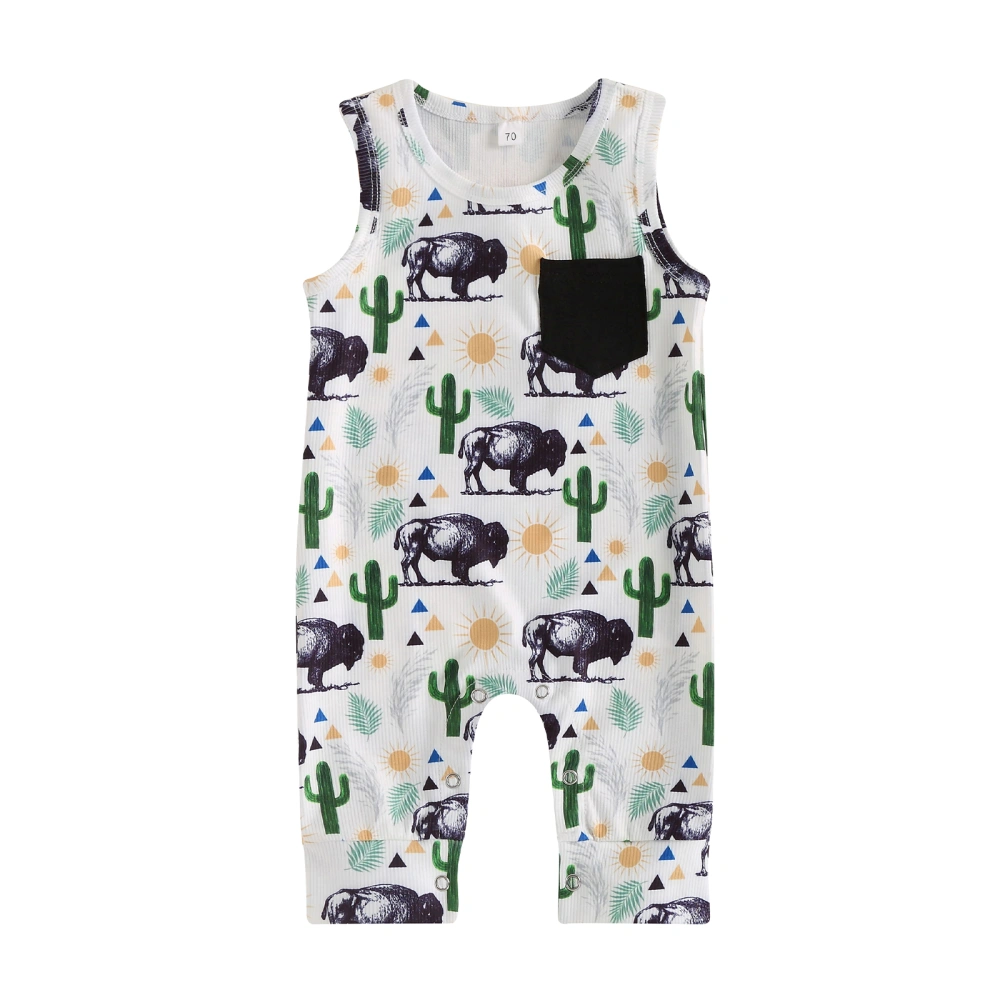 Baby Girl Boy Romper Sleeveless Round Neck Knitting Summer Jumpsuit