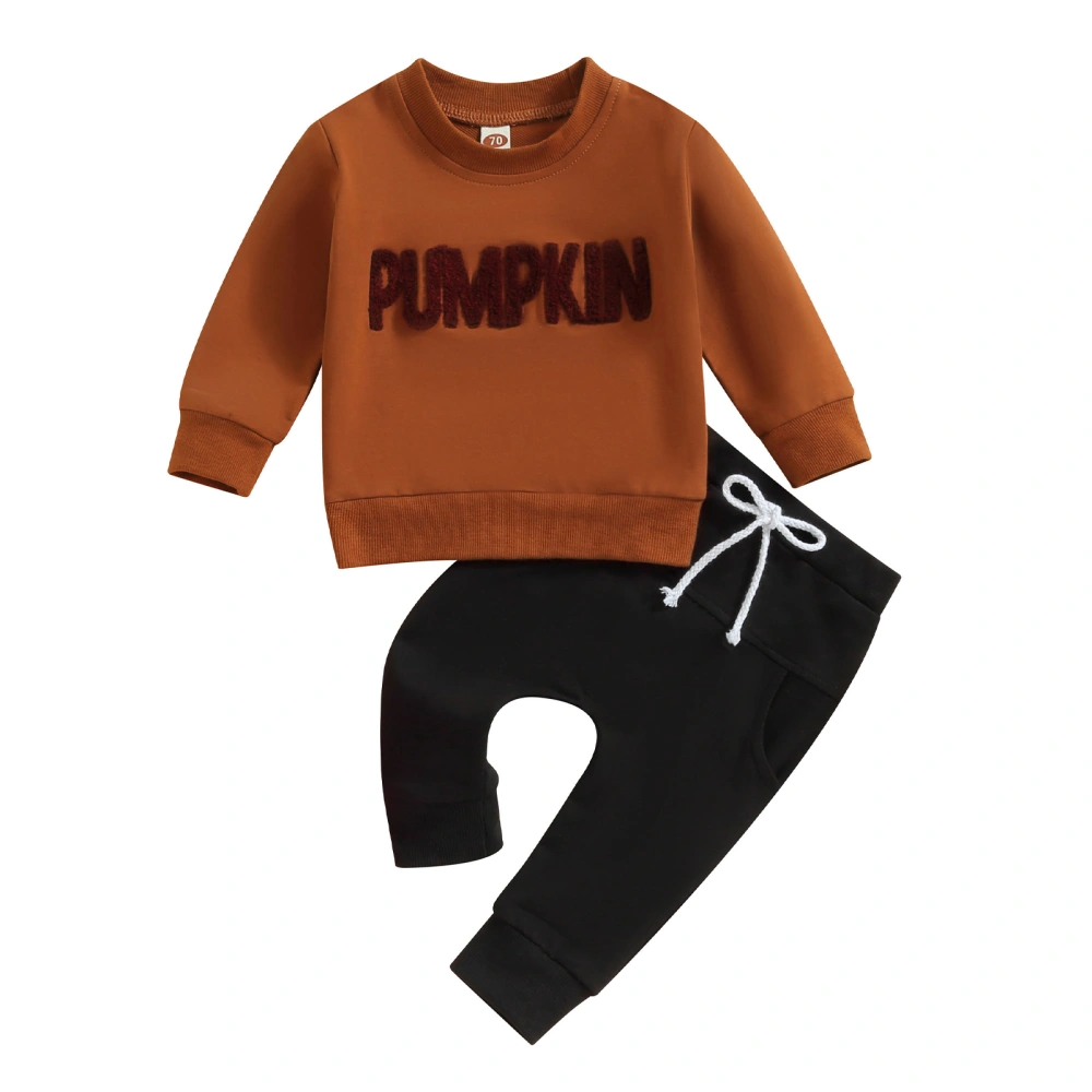 Toddler Boys Fall Outfits Letter Embroidery Sweatshirts Long Pants