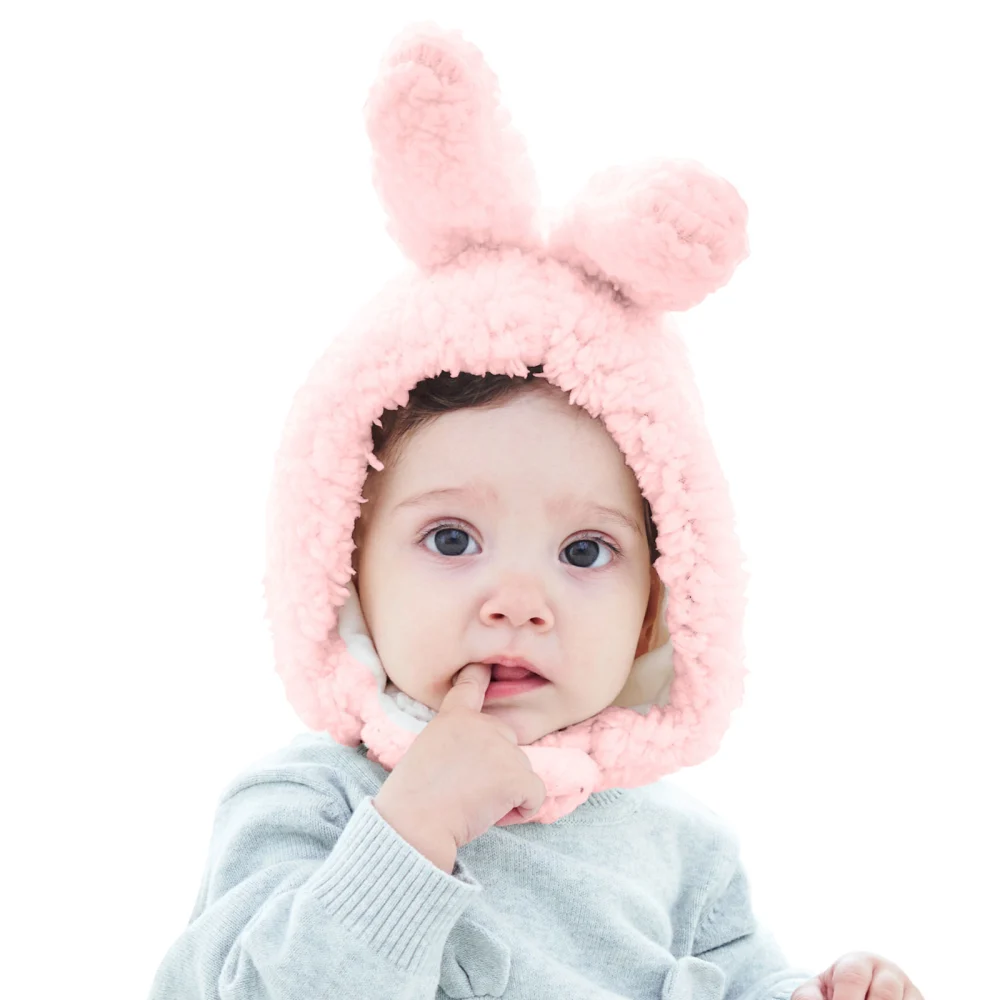 Autumn Winter Infant Plush Hat, Solid Color Ear Protection Cap