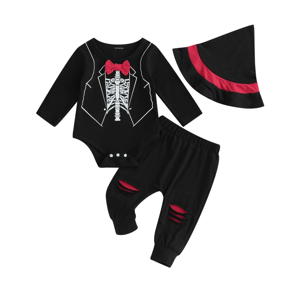 Baby Boy Gentleman Outfits Halloween Clothes Rompers Pants Hat