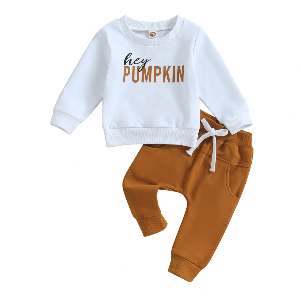 Toddler Boys Fall Outfits Letter Print Long Sleeve Sweatshirts Pants