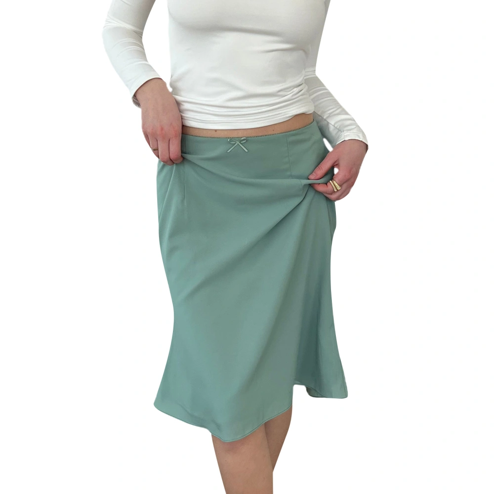 Women's Solid Color Midi Skirts Elegant Low Waist Flared Skirts