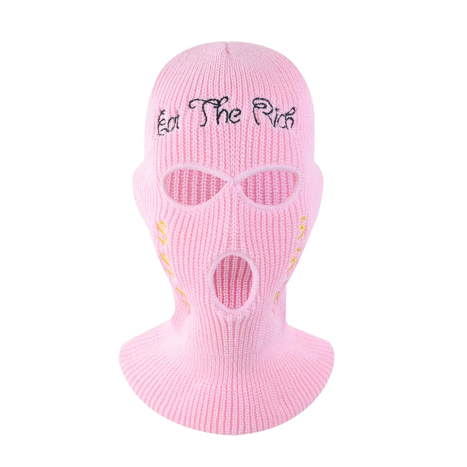 3-Hole Knit Full Face Cover Ski Mask Symbol Letter Pattern Balaclava