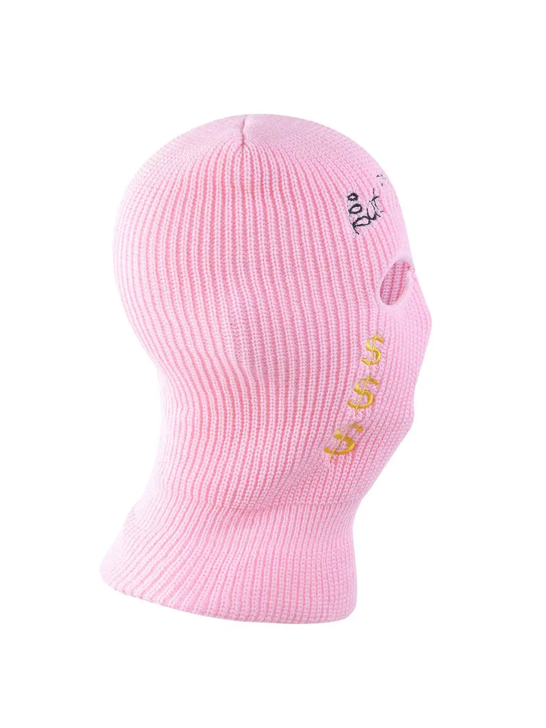 3-Hole Knit Full Face Cover Ski Mask Symbol Letter Pattern Balaclava
