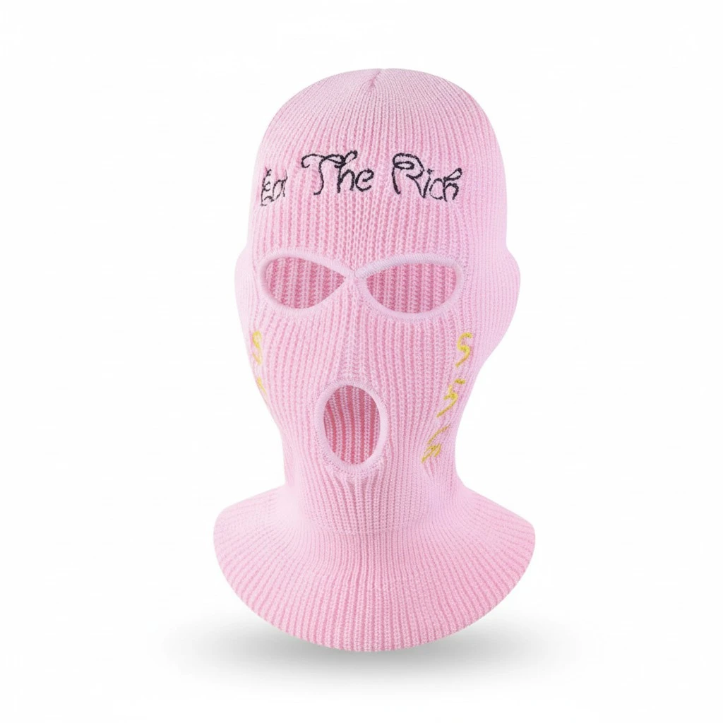 3-Hole Knit Full Face Cover Ski Mask Symbol Letter Pattern Balaclava