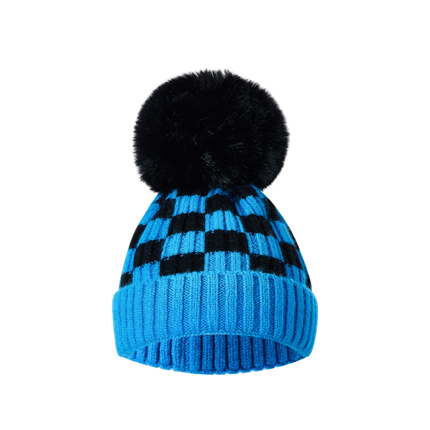 Toddlers Knitted Hat, Plush Ball Decoration Windproof Warm Cap