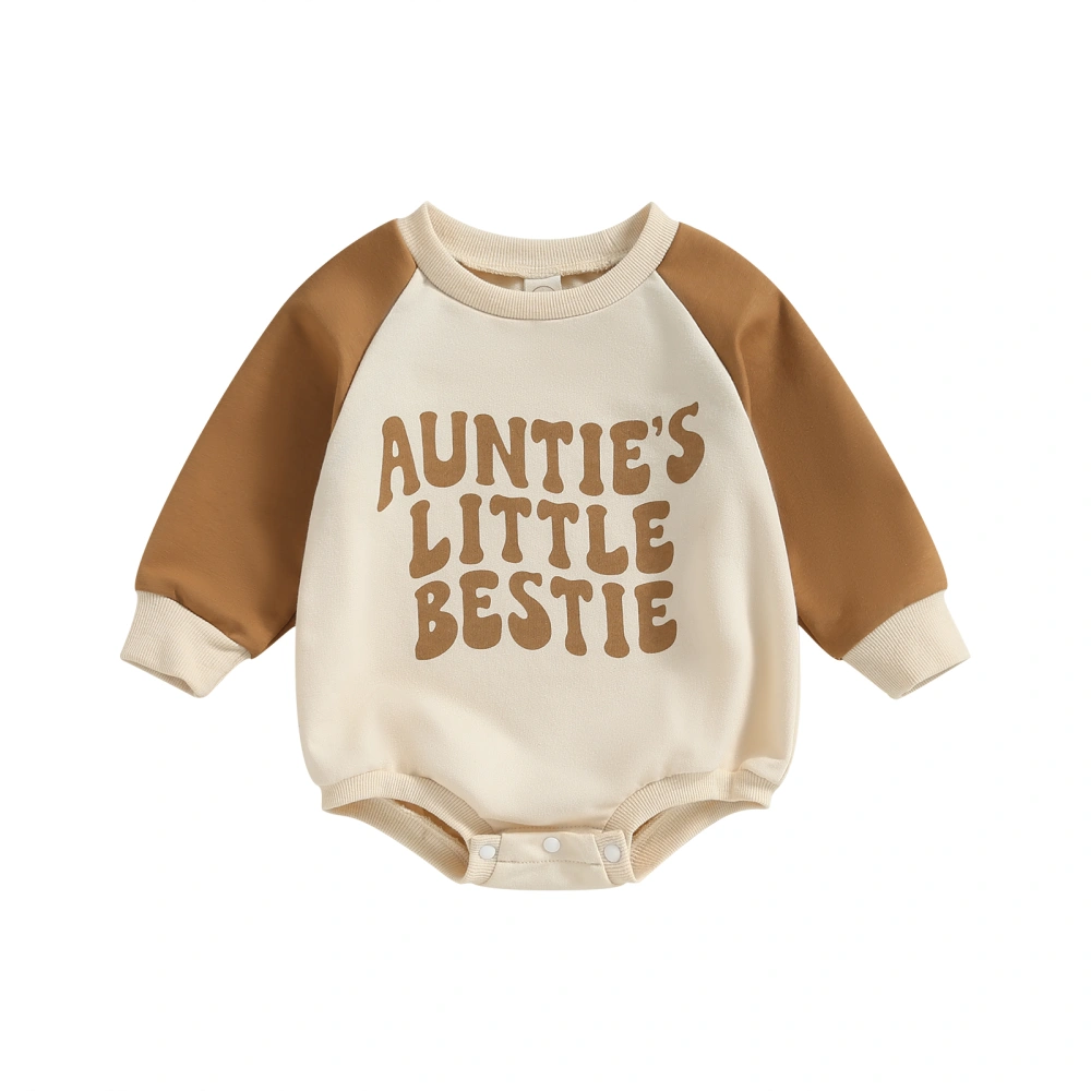 Baby Fall Romper Casual Raglan Long Sleeve Letter Print Bodysuit