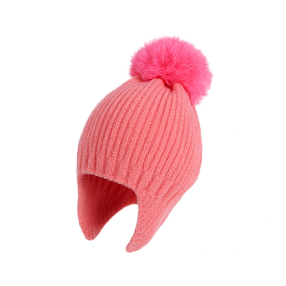 Kids Woolen Hat, Unisex Solid Color Knitted Hat Earmuffs Hat Beanie