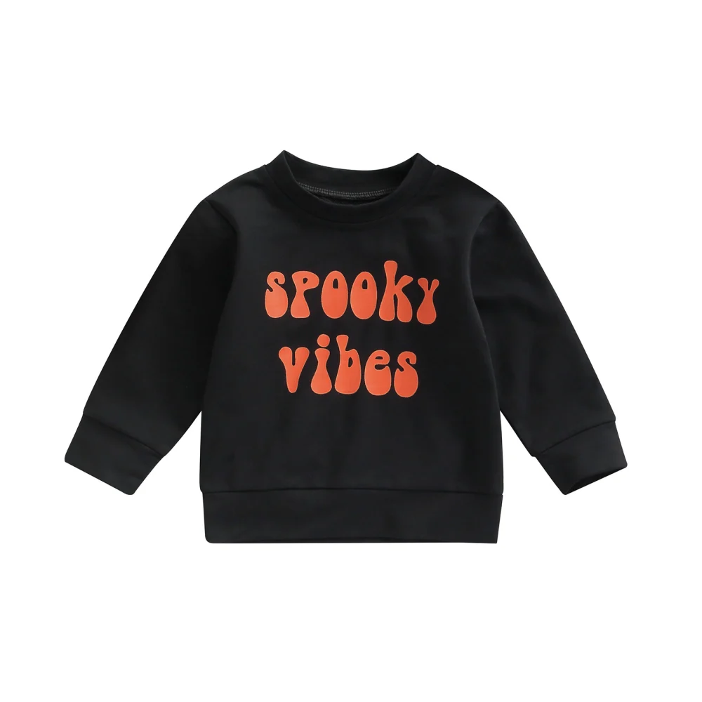 Baby Pullover Tops Long Sleeve Crewneck Letter Print Sweatshirt