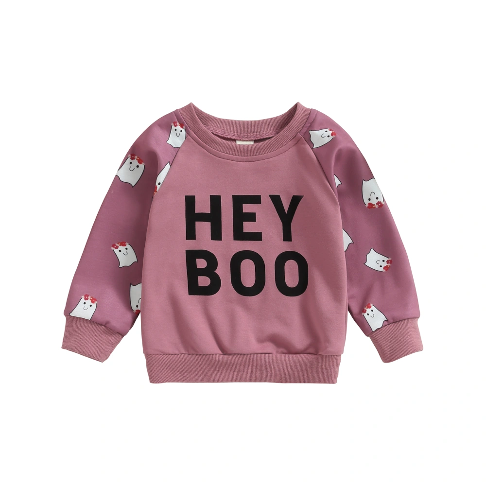 Toddler Girls Sweatshirts Halloween Clothes Letter Ghost Print Tops