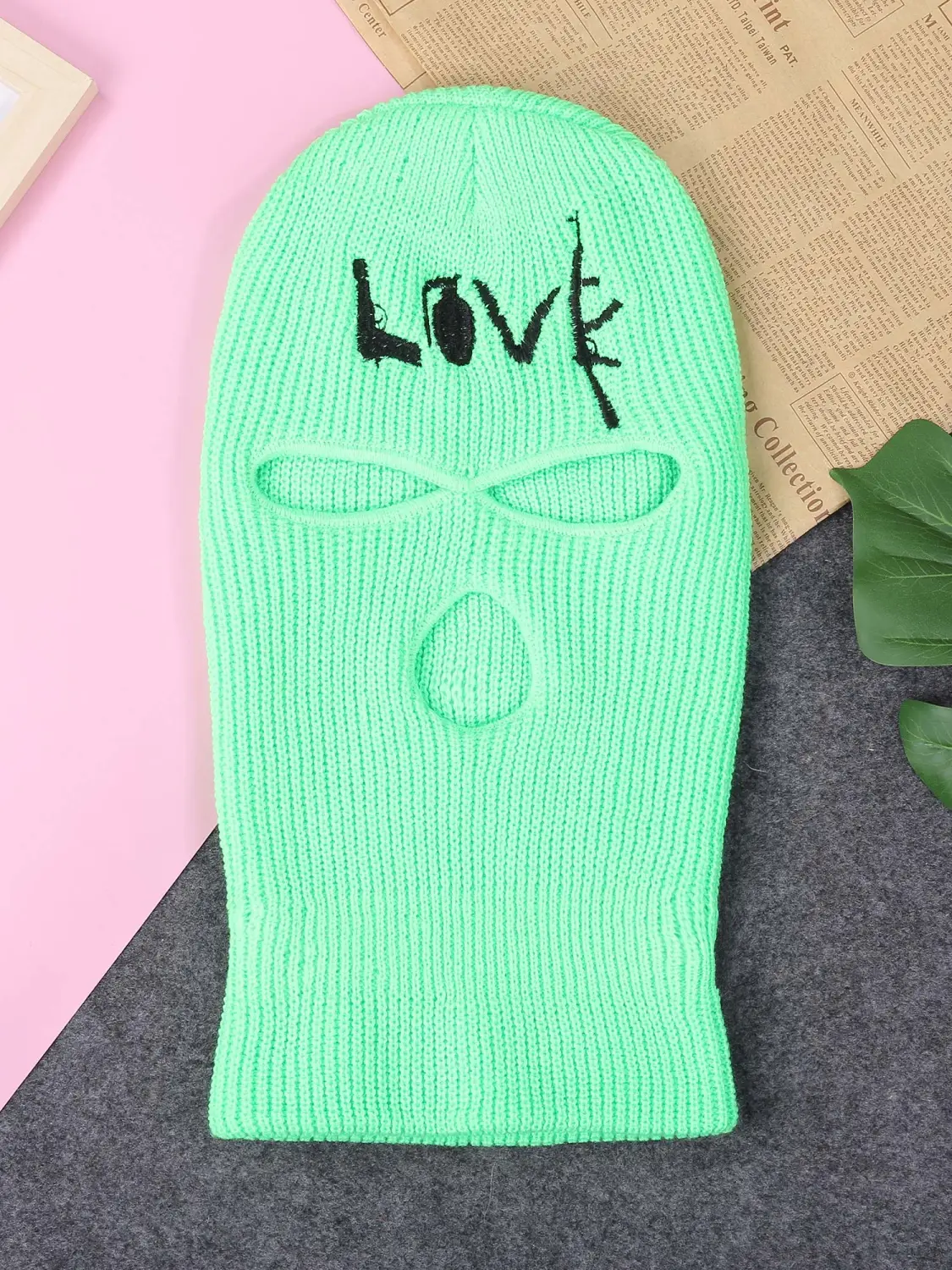 Winter Knitted Balaclava Hat, Warm Mask Ski Face Protection Headgear 