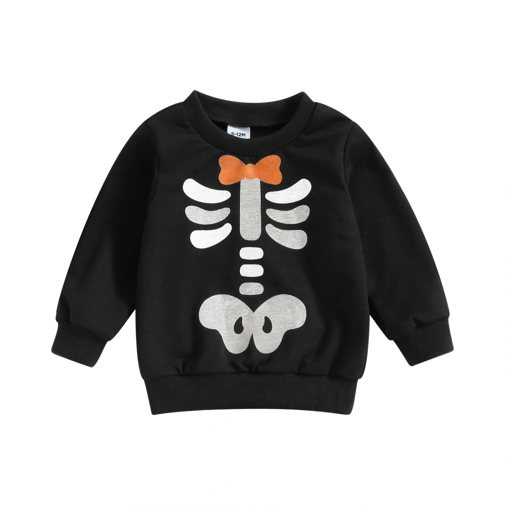 Newborn Halloween Sweatshirt Glow in Dark Skeleton Print Pullovers