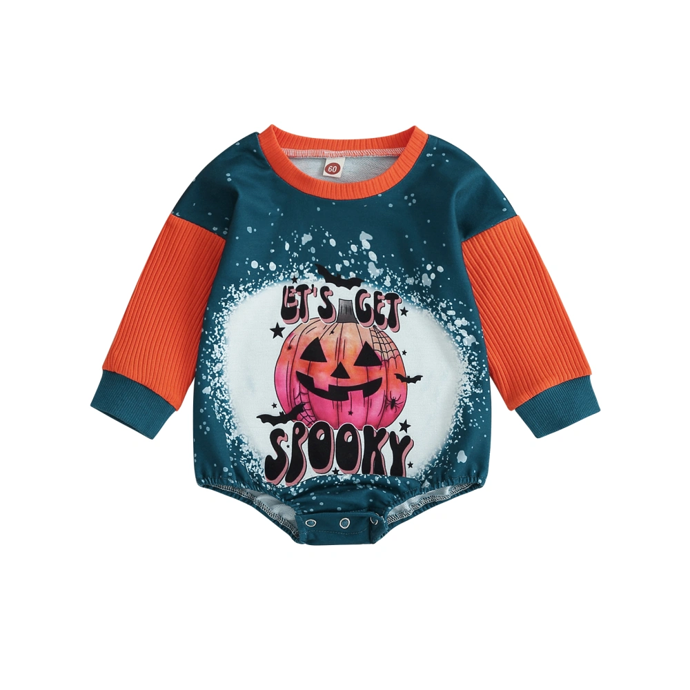 Baby Halloween Sweatshirt Rompers Gothic Pumpkin Print Jumpsuit