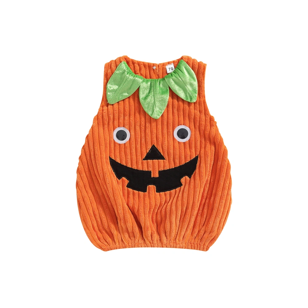 Infant Girl Halloween Pumpkin Tops Funny Expression Clothing