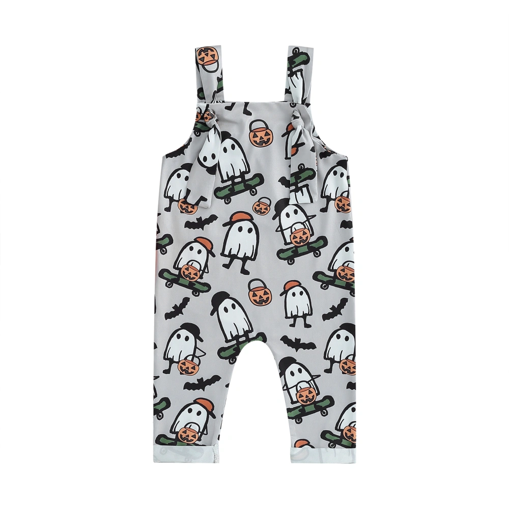 Baby Halloween Jumpsuit Overalls Sleeveless Cartoon Print Romper