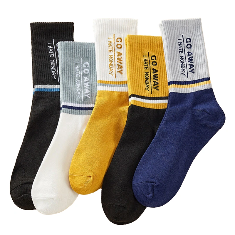 Men Basketball Stockings High Tube Socks Letter Jacquard Sport Socks 