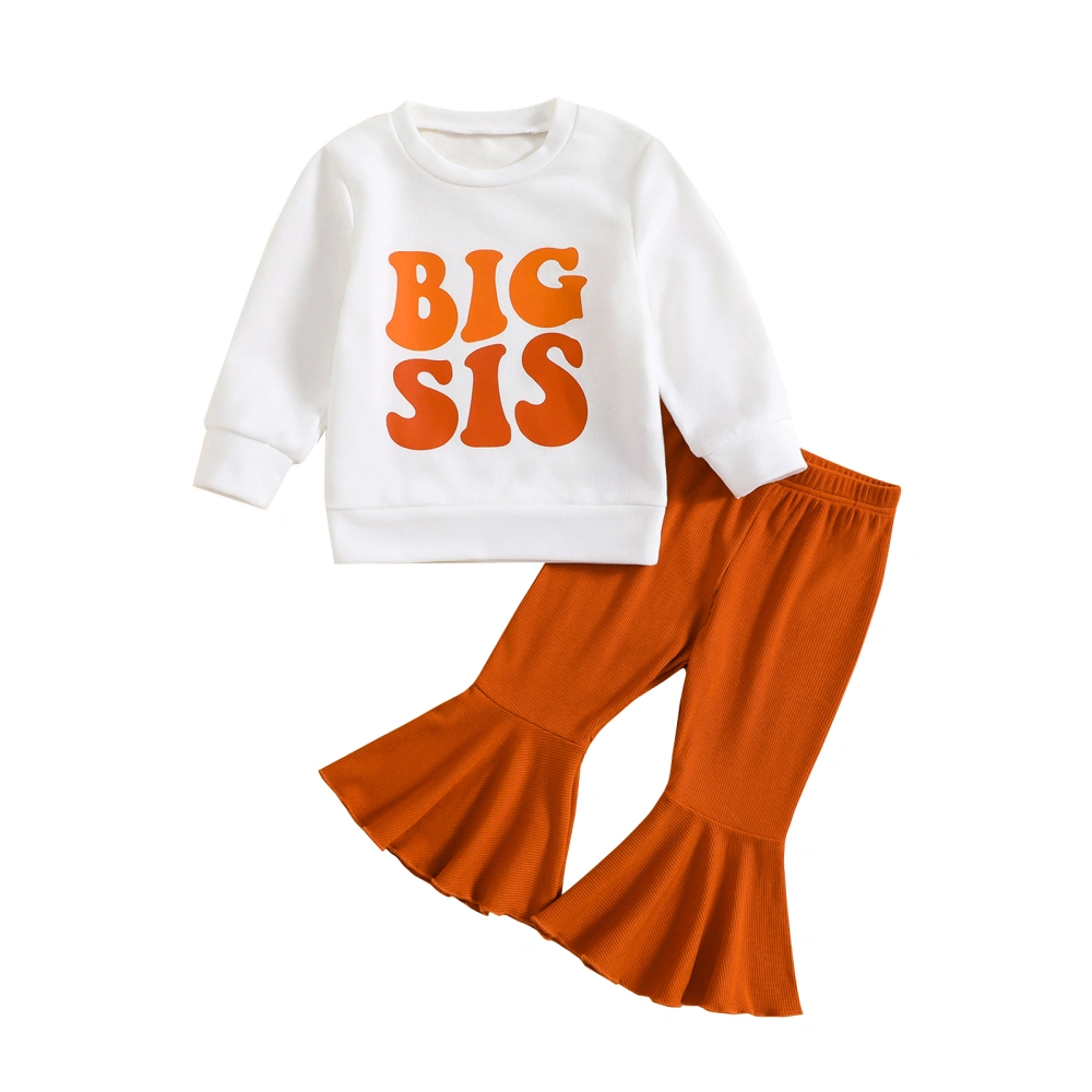 Big Sister Little Sister Matching Outfits Letter Tops Solid Pants