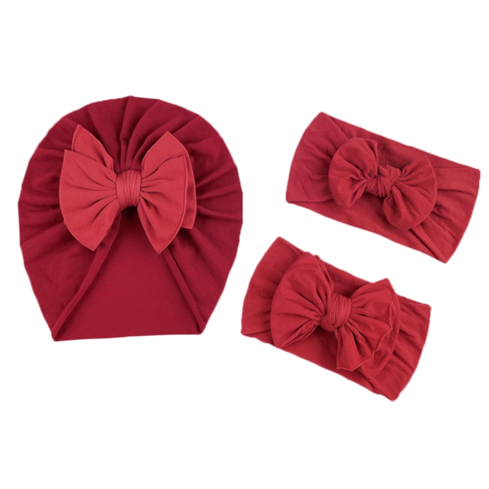 Girls Headband and Turban Hat, Solid Color Cap and Headdress