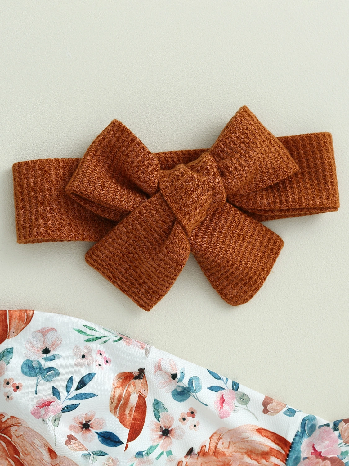 Baby Girls Halloween Clothes Pumpkin Print Romper and Headband