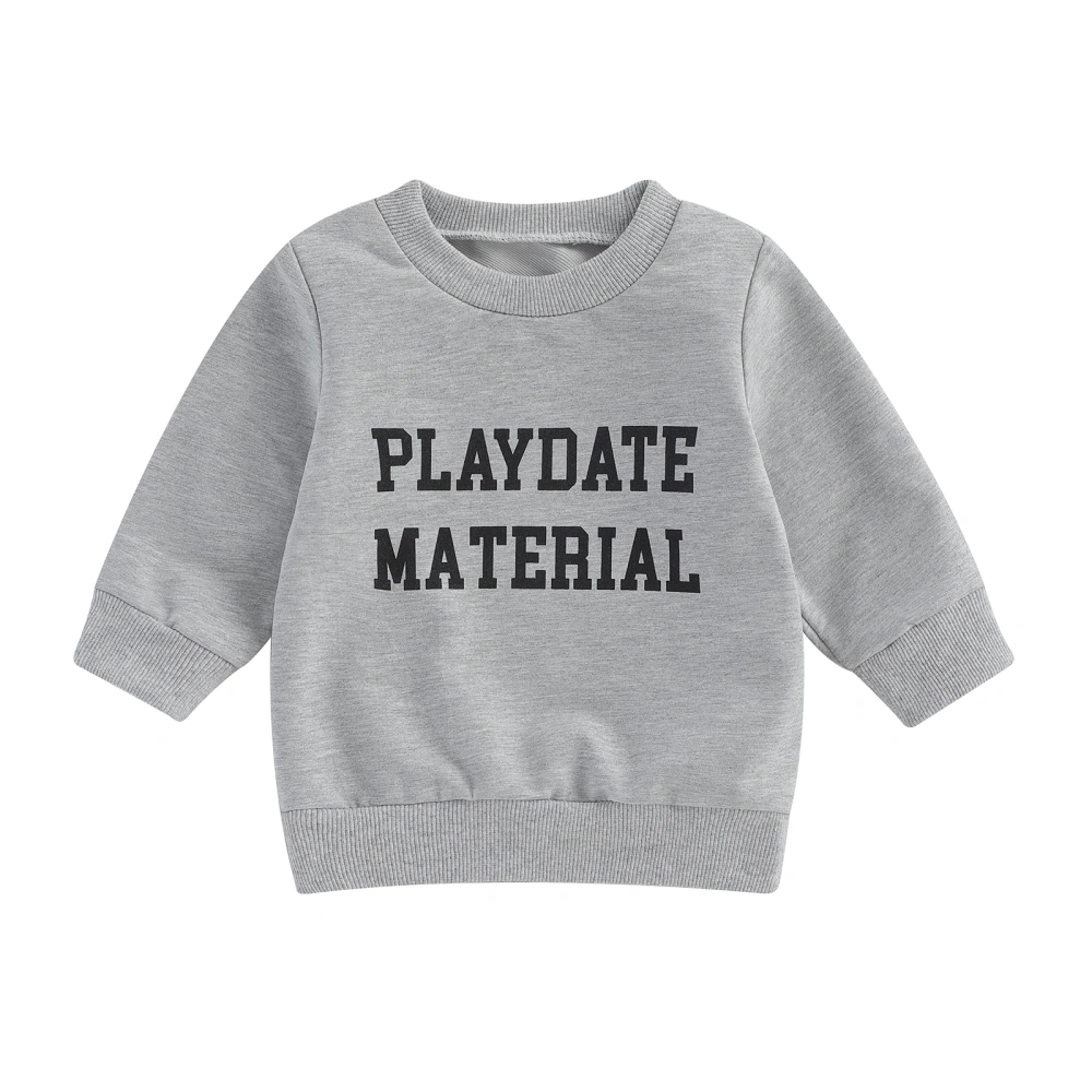 Baby Hoodie, Long Sleeve Crew Neck Sweatshirt Letters Print Clothes