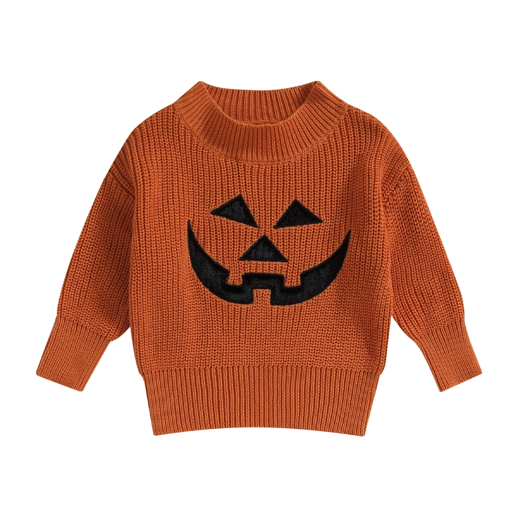 Baby Knitted Sweater Halloween Pumpkin/Skull Print Infant Knitwear