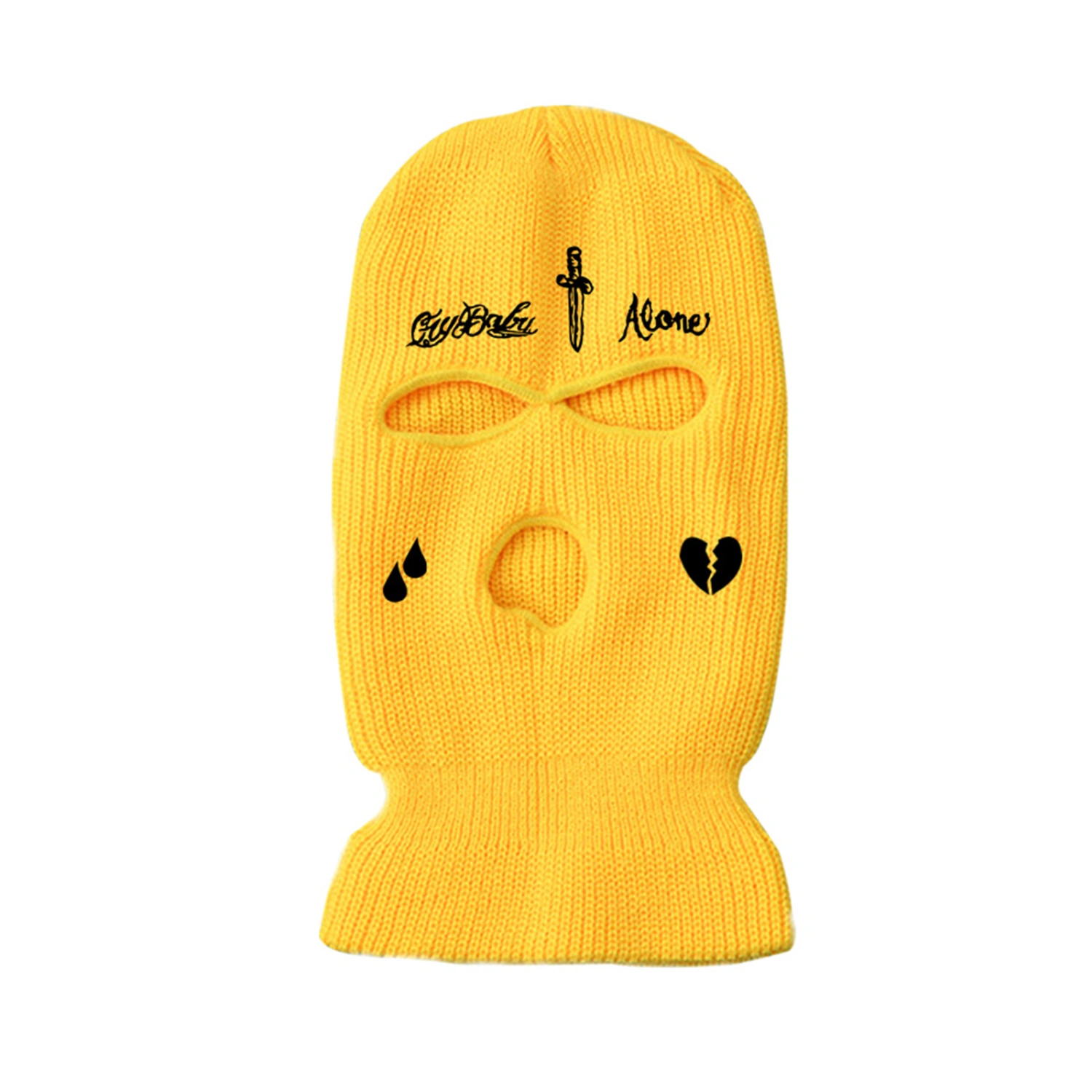 3-Hole Ski Face Shield, Printing Knitted Full-Face Cold-Proof Cover