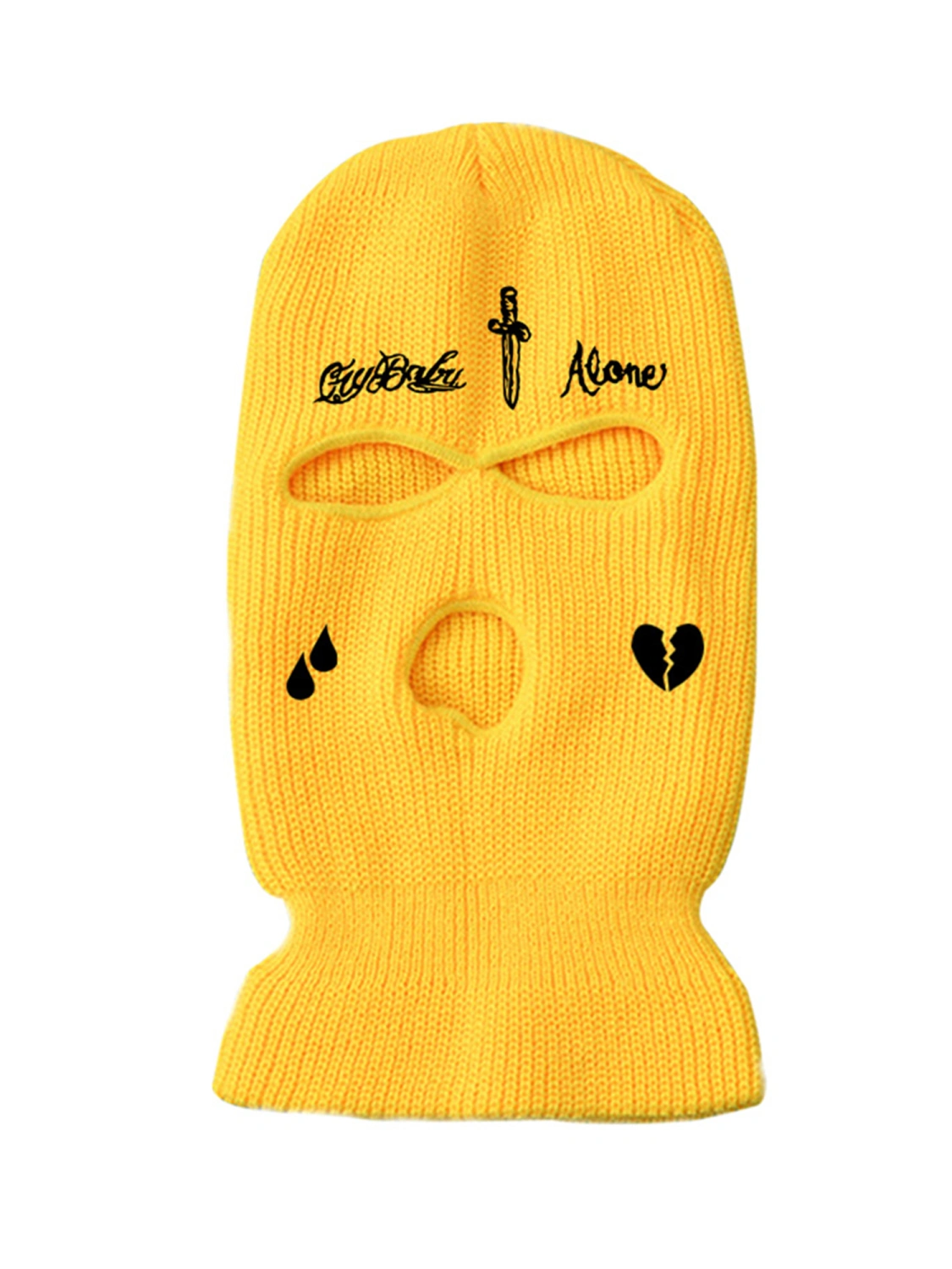 3-Hole Ski Face Shield, Printing Knitted Full-Face Cold-Proof Cover