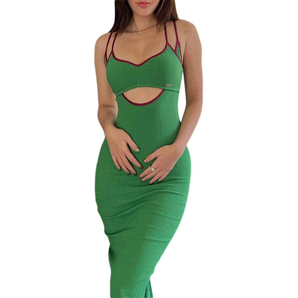 Women Spaghetti Strap Dress Cutout Sleeveless Backless Bodycon Dress