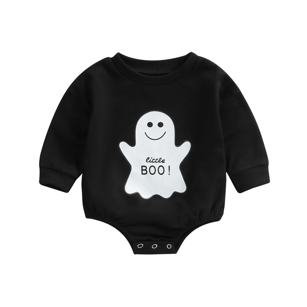 Baby Long Sleeve Romper, Halloween Ghost Printed O-Neck Playsuit