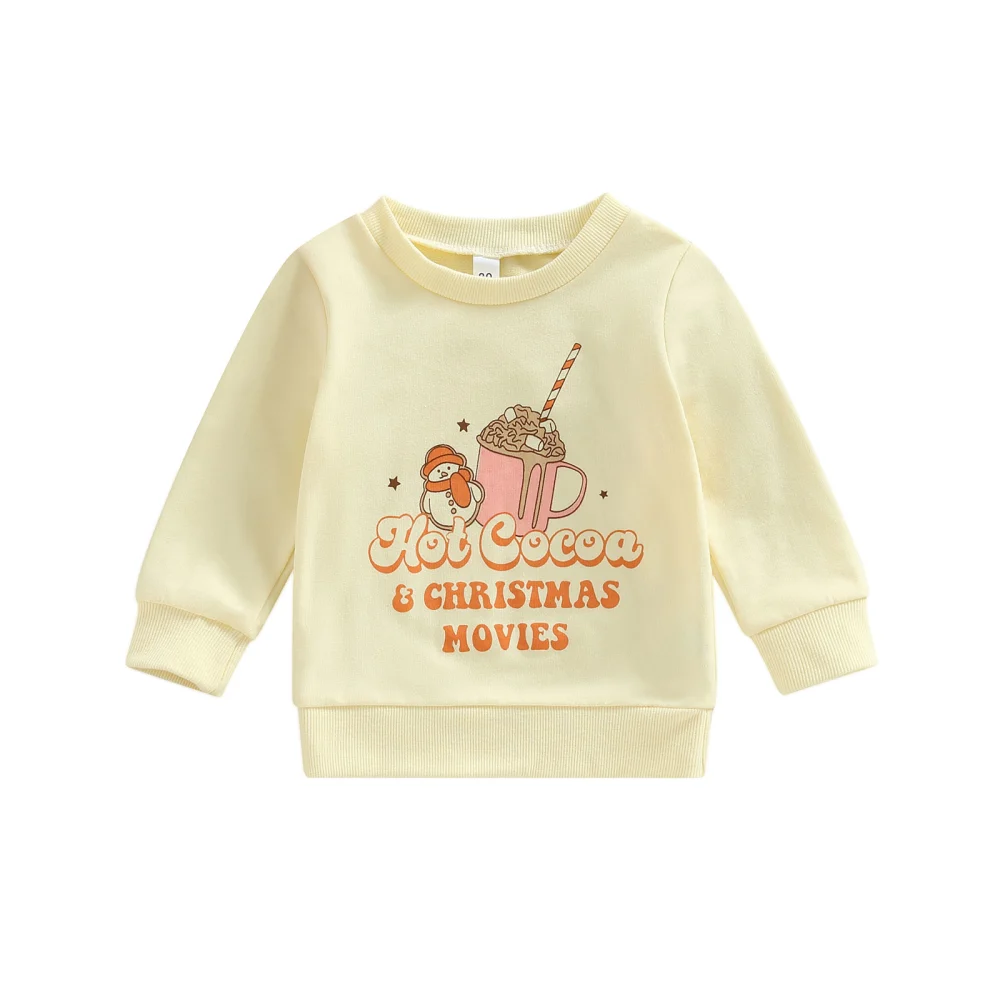 Kids Toddler Sweatshirt Christmas Print Long Sleeve Pullover T-shirt