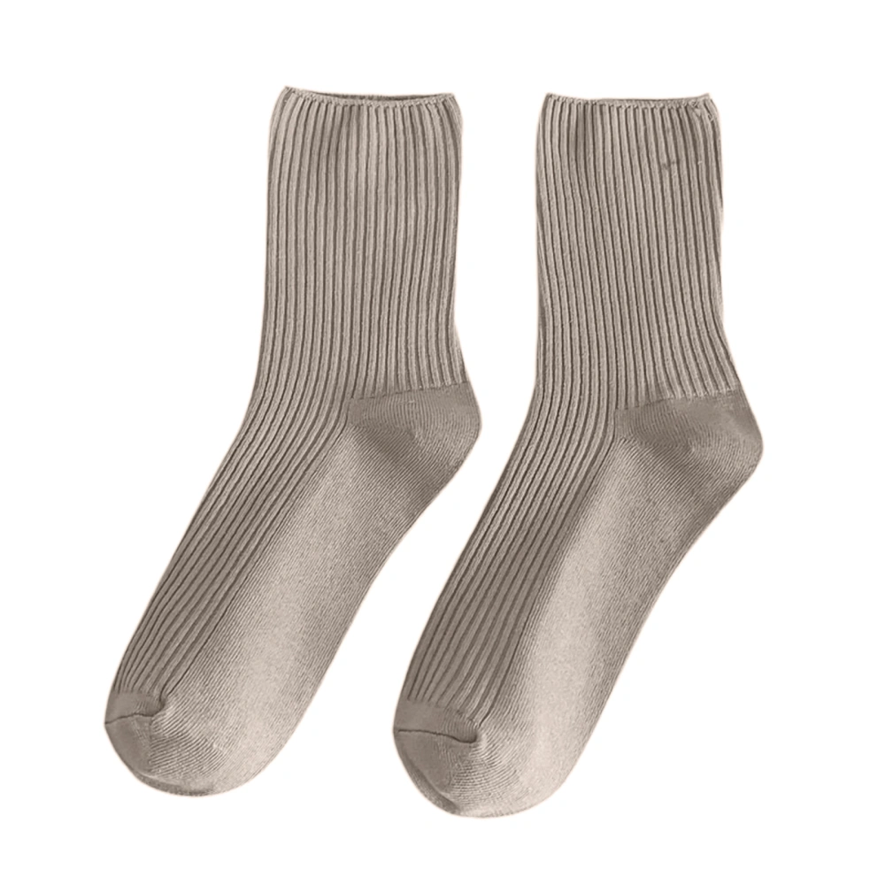 Women's Middle Tube Socks, Pure Color Multi-Functional Ribbed Socks